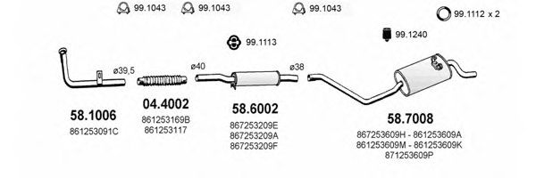 ASSO ART2536 Exhaust System